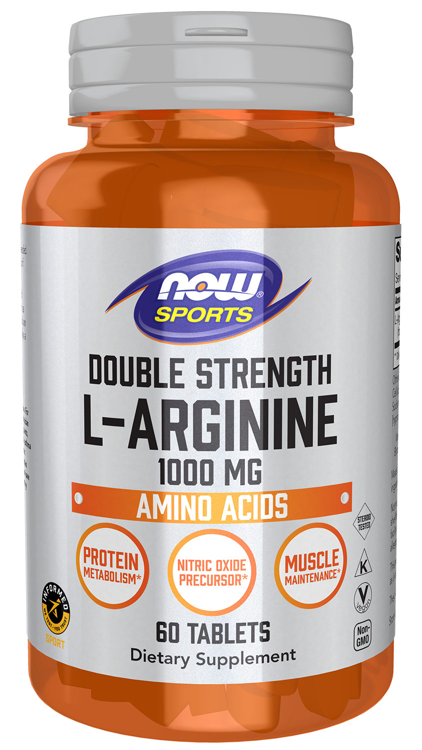 L-Arginine, 1000mg - 60 tablets