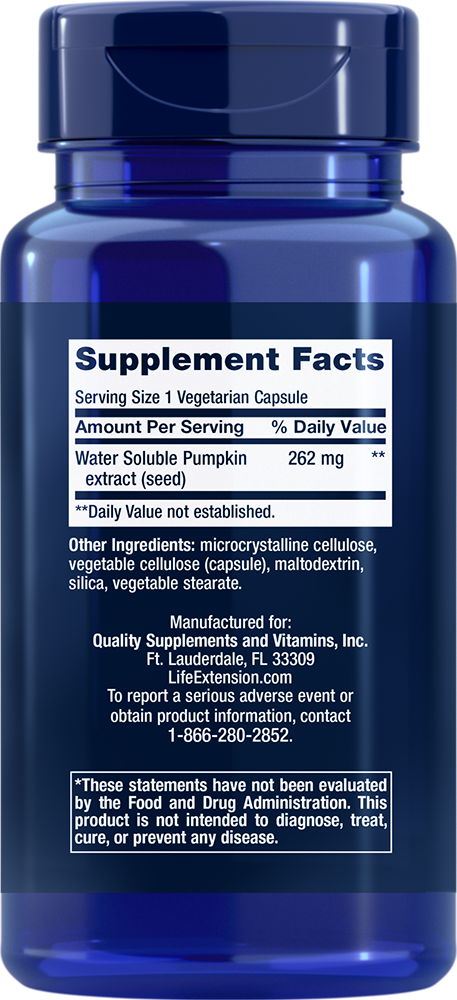Pumpkin Seed Extract, Water-Soluble - 60 vcaps