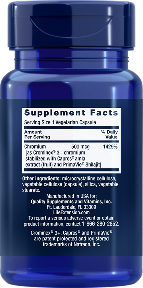 Optimized Chromium with Crominex 3+, 500mcg - 60 vcaps