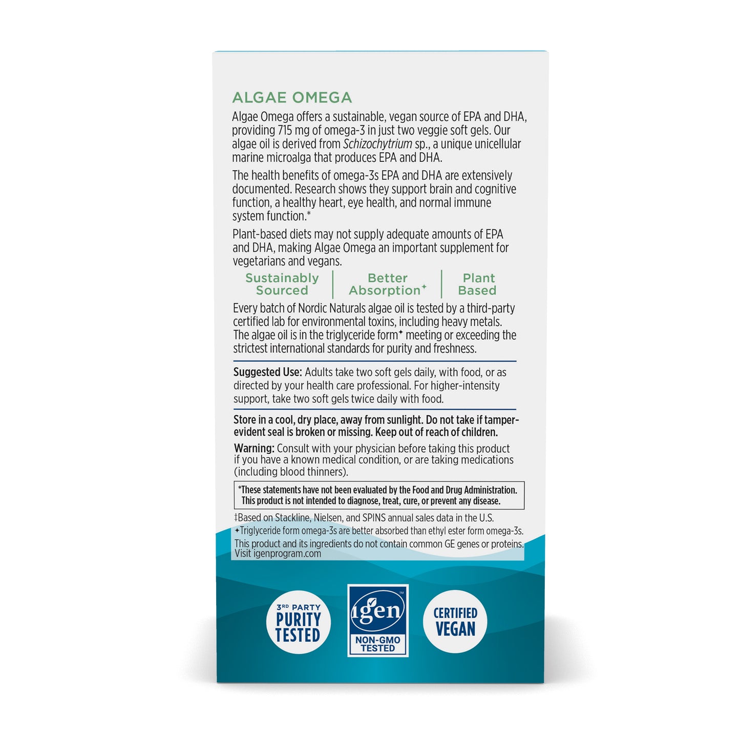 Algae Omega, 715mg Omega 3 - 120 softgels