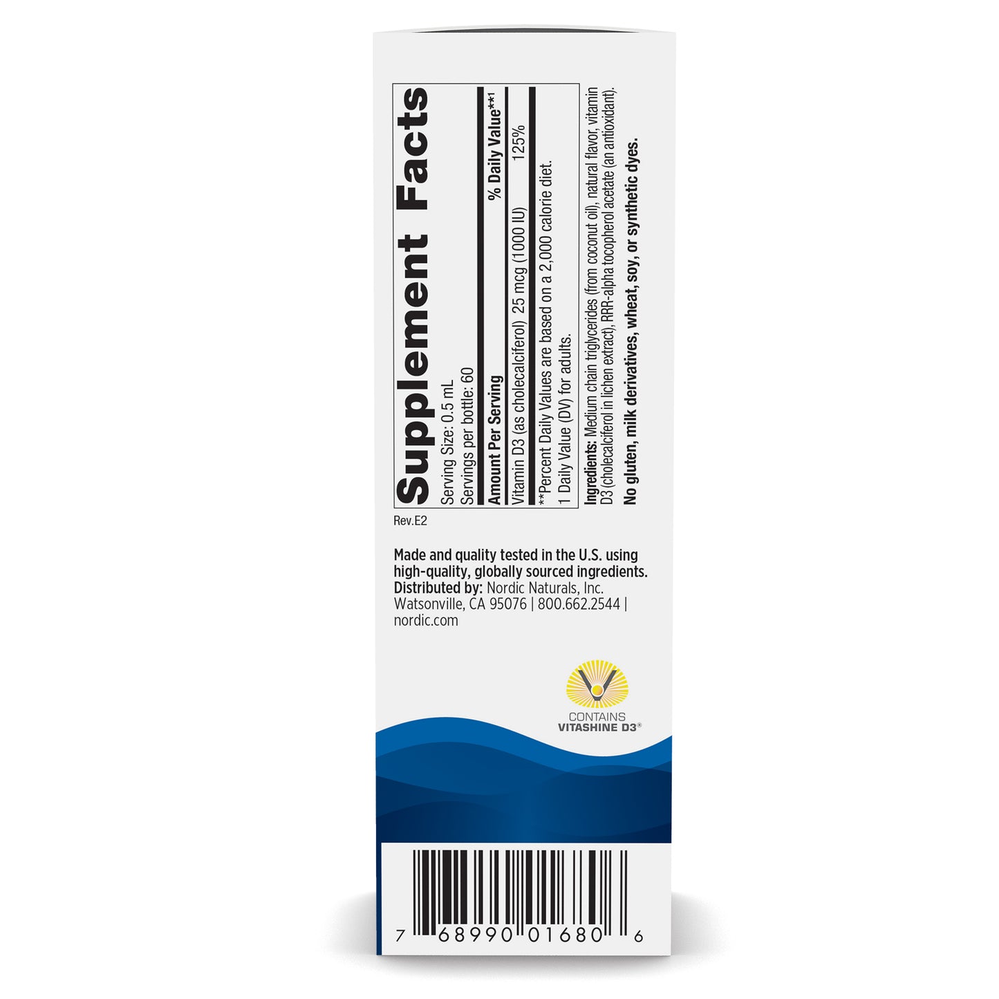 Plant-Based Vitamin D3 Liquid, 1000 IU Apple - 30 ml.
