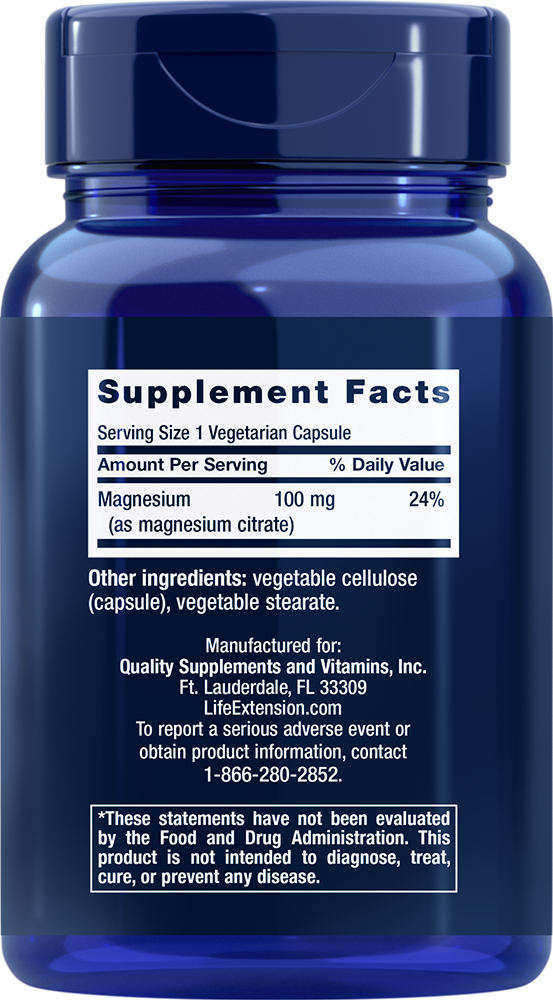 Magnesium (Citrate), 100mg - 100 vcaps