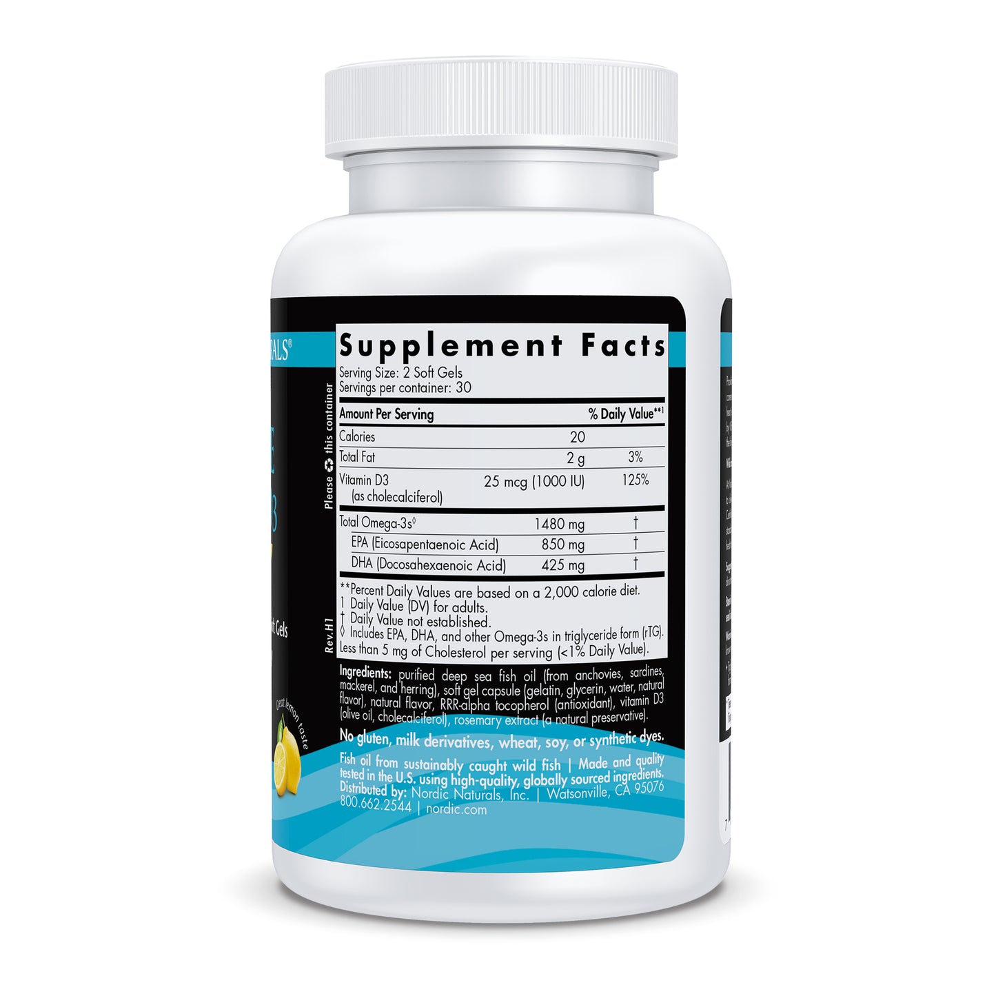 Ultimate Omega-D3 Sport, 1480mg Lemon - 60 softgels