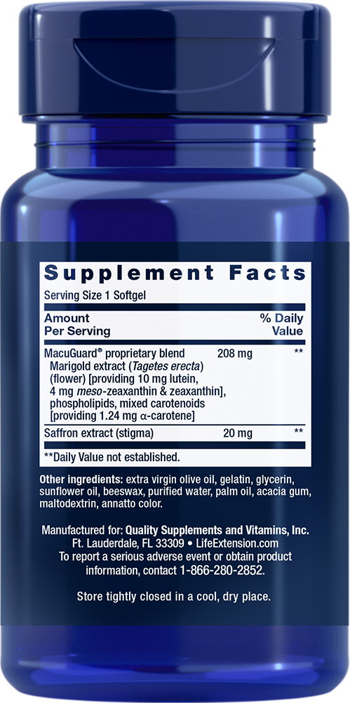MacuGuard Ocular Support with Saffron - 60 softgels