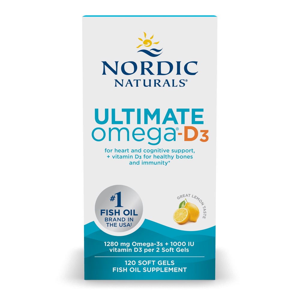 Ultimate Omega-D3 Fish Oil, 1280mg Lemon - 60 softgels