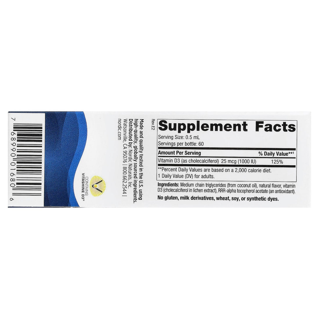 Nordic Naturals Plant-Based Vitamin D3 Liquid, 1000 IU Apple - 30 ml - image 2