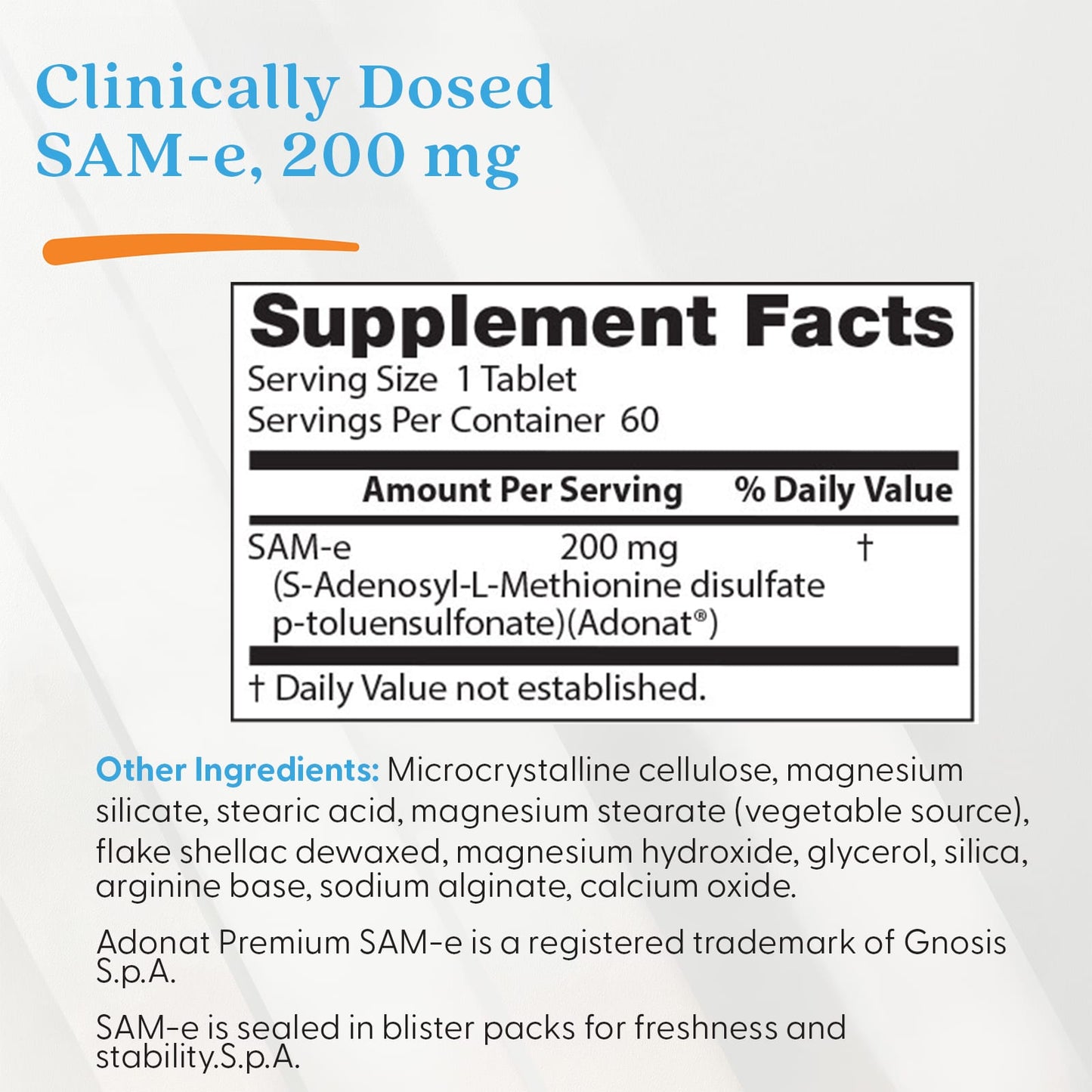 SAM-e, 200mg - 60 tablets