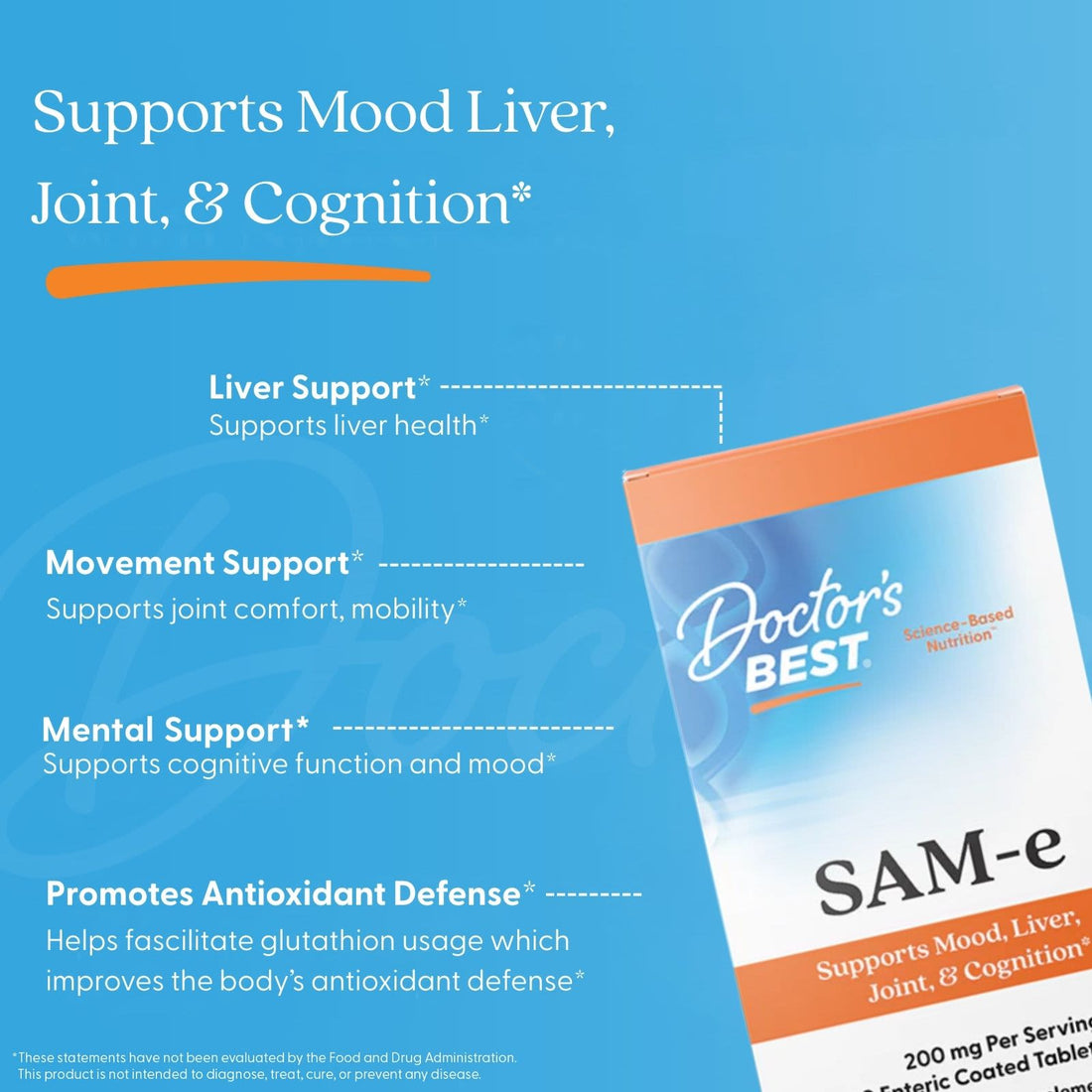Doctor's Best SAM-e, 400mg Double-Strength - 60 tablets - image 6
