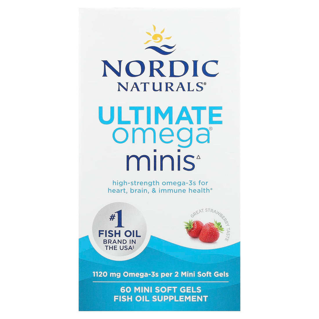 Nordic Naturals Ultimate Omega 2X Mini, 1120mg Strawberry - 60 mini softgels