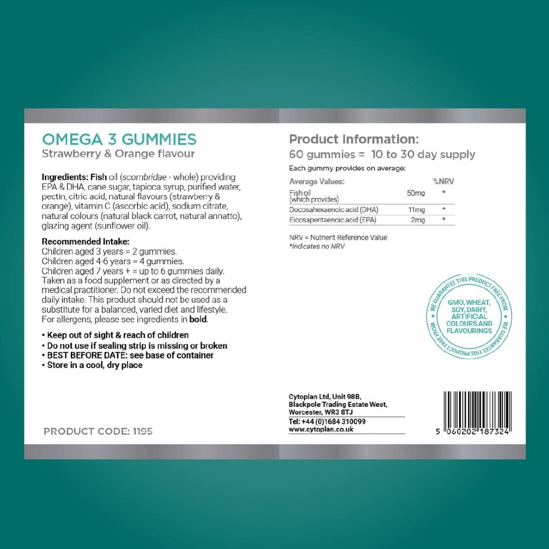 Cytoplan Kid's Nutri Bears, Strawberry - 90 gummies - image 2