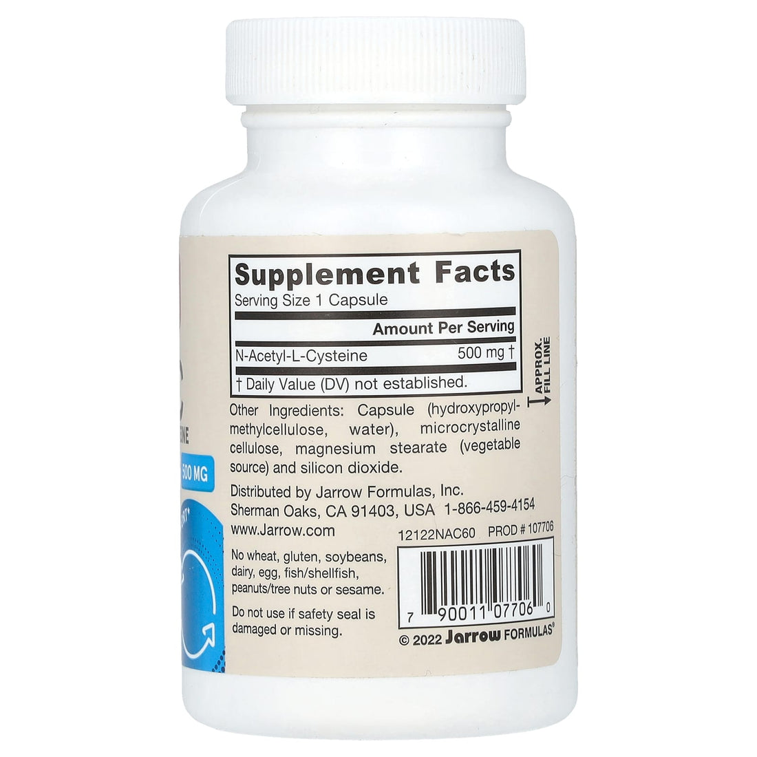 Jarrow Formulas N-A-C, 500mg - 60 vcaps - image 3