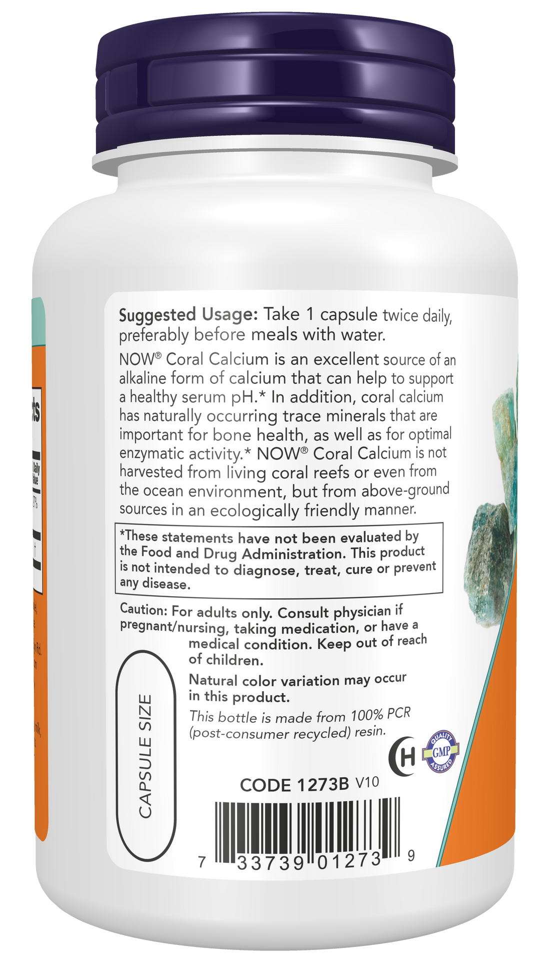 NOW Foods Coral Calcium, 1000mg - 100 vcaps - image 4