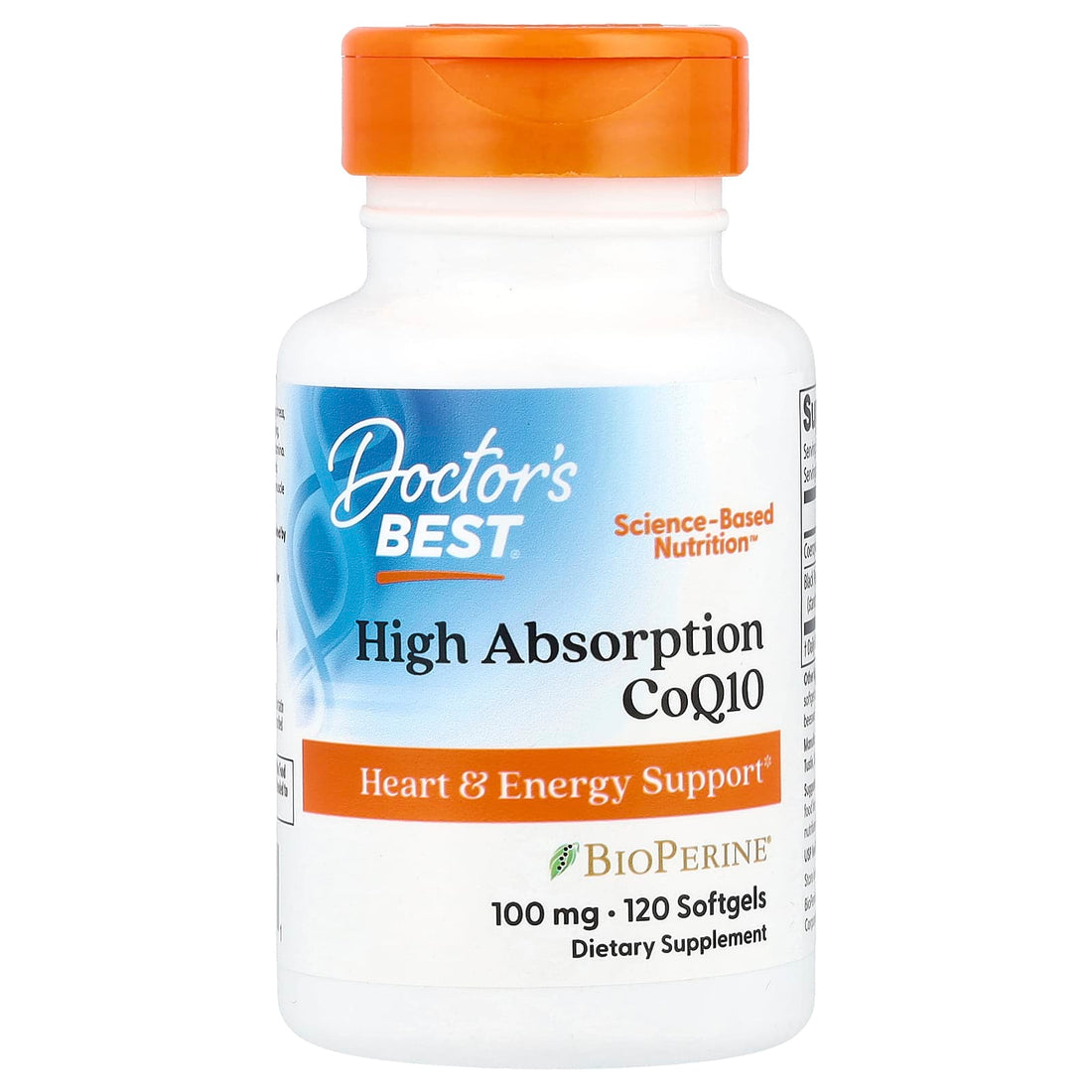 Doctor's Best High Absorption CoQ10 with BioPerine, 100mg - 120 softgels - image 2