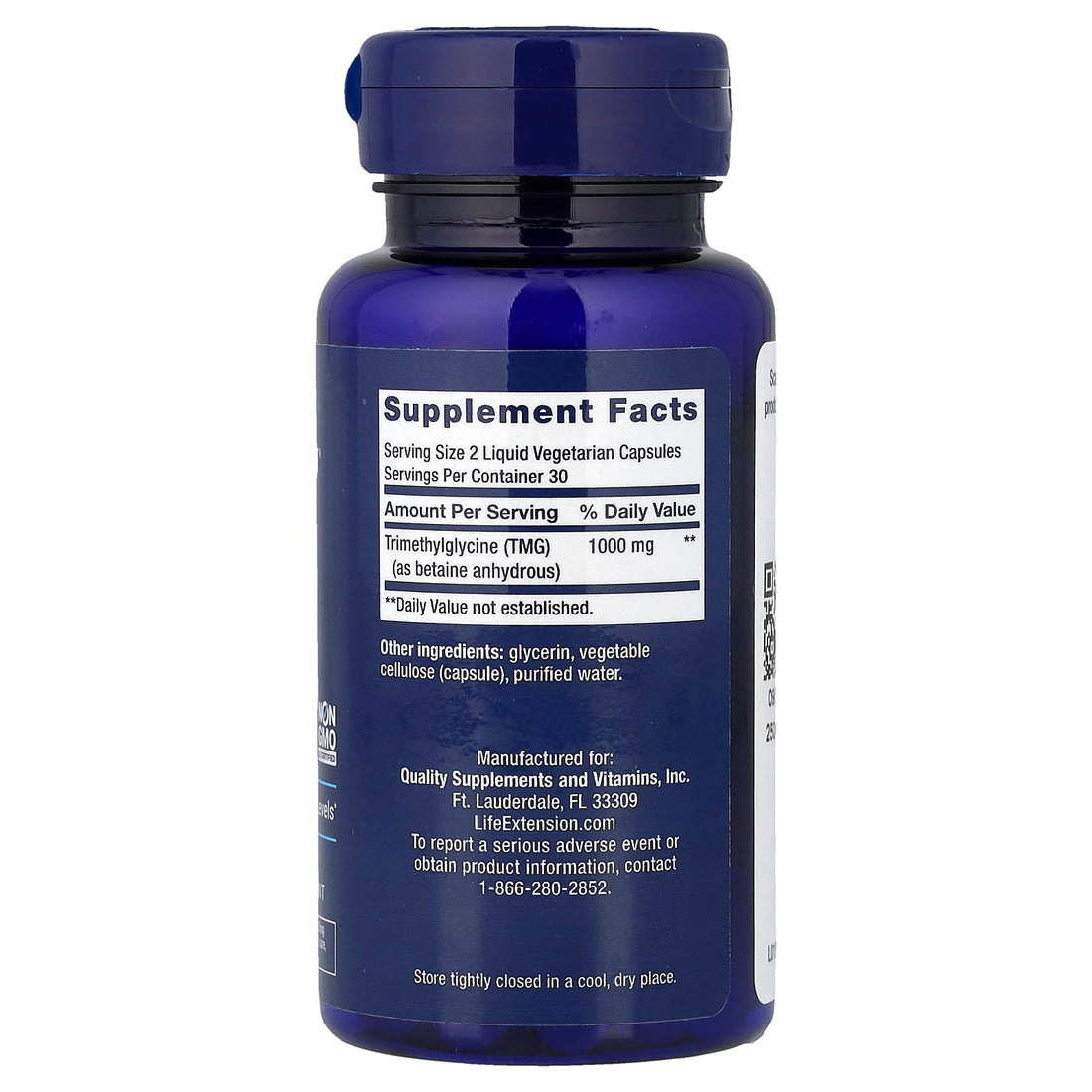 Life Extension TMG, 500mg - 60 liquid vcaps - image 2