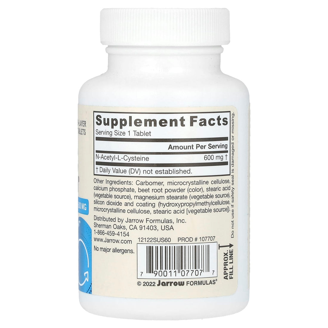 Jarrow Formulas N-A-C Sustain, 600mg - 60 tabs - image 3