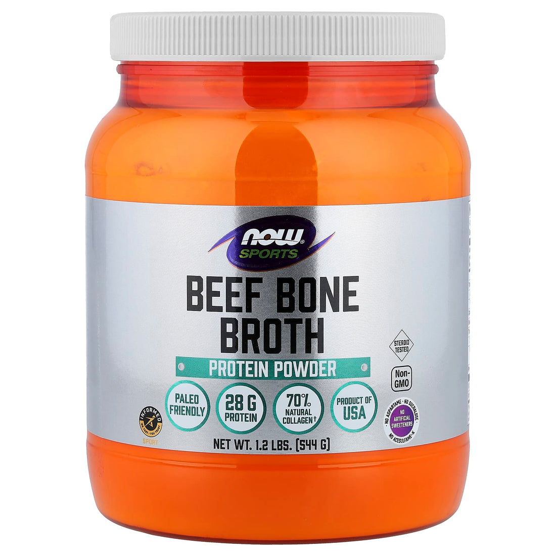 NOW Foods Bone Broth, Beef Powder - 544g - image 2