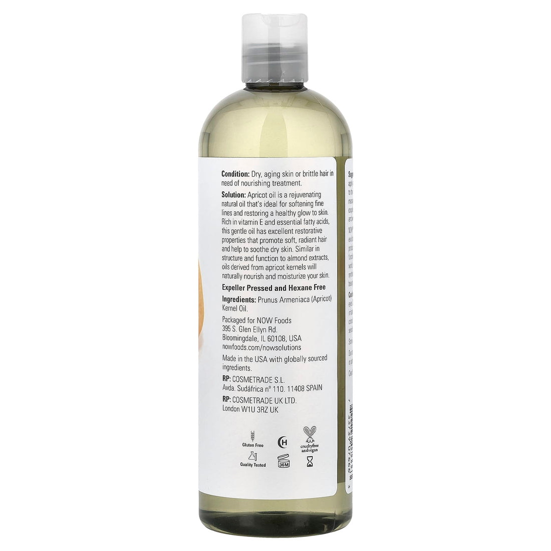 NOW Foods Apricot Oil - 473 ml - image 3