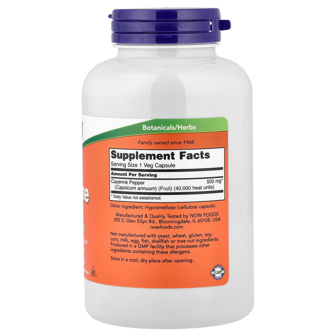 NOW Foods Cayenne, 500mg - 100 vcaps - image 3