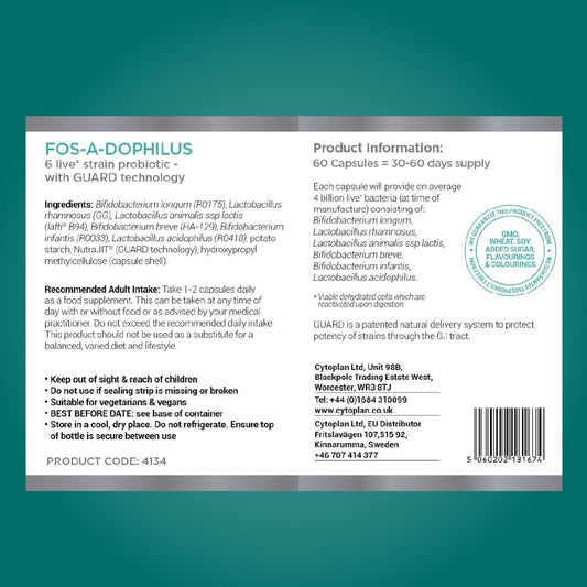 Fos-A-Dophilus Probiotic - 60 vcaps