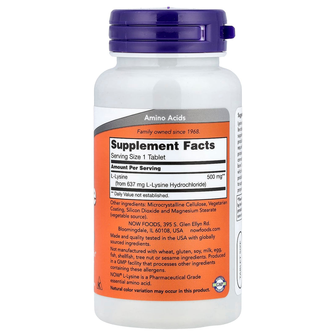 NOW Foods L-Lysine, 500mg - 250 tablets - image 4