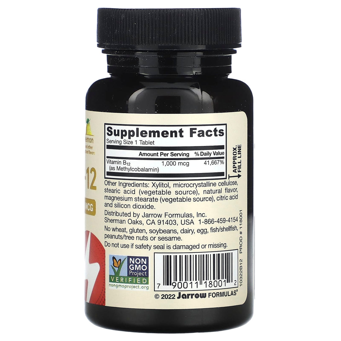 Jarrow Formulas Methyl B-12, 1000mcg (Lemon) - 100 vegan chewable tabs - image 3