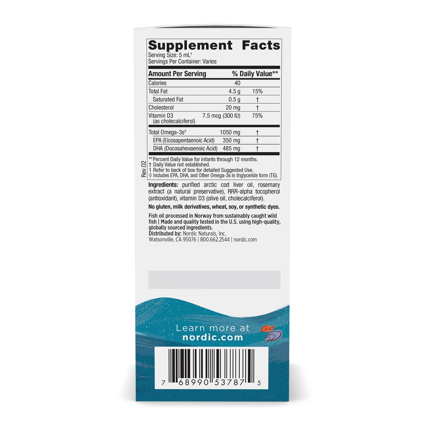 Baby's DHA Fish Oil, 1050mg Omega-3 with Vitamin D3 - 60 ml.