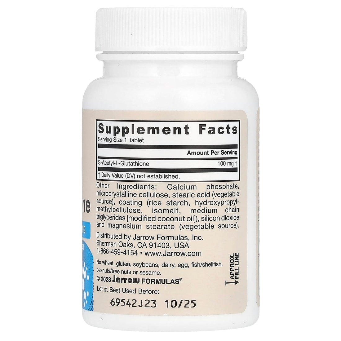 Jarrow Formulas S-Acetyl L-Glutathione, 100mg - 60 tabs - image 3