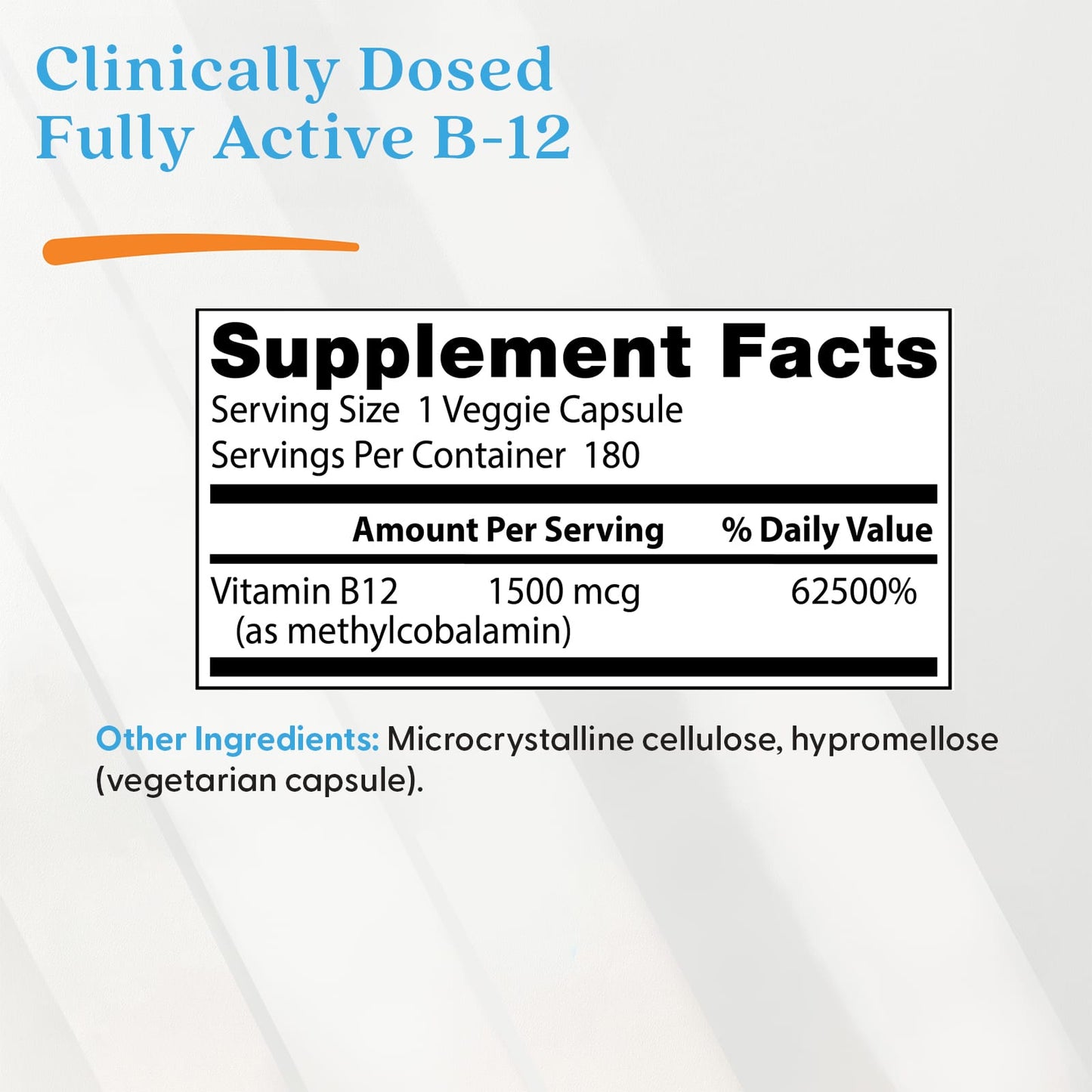 Fully Active B12, 1500mcg - 180 vcaps