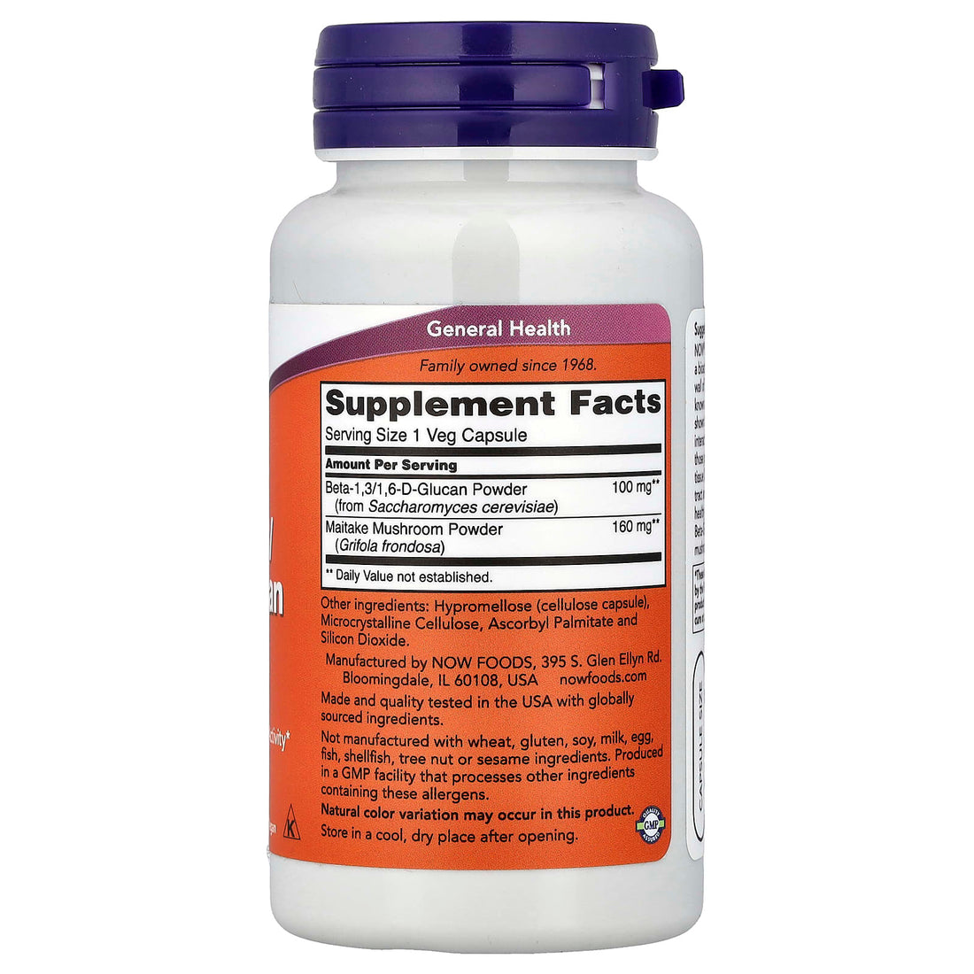 NOW Foods Beta - 1,3/1,6-D-Glucan, 100mg - 90 vcaps - image 3