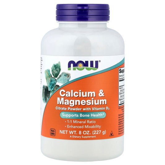 Calcium & Magnesium, Citrate Powder with Vitamin D3 - 227g