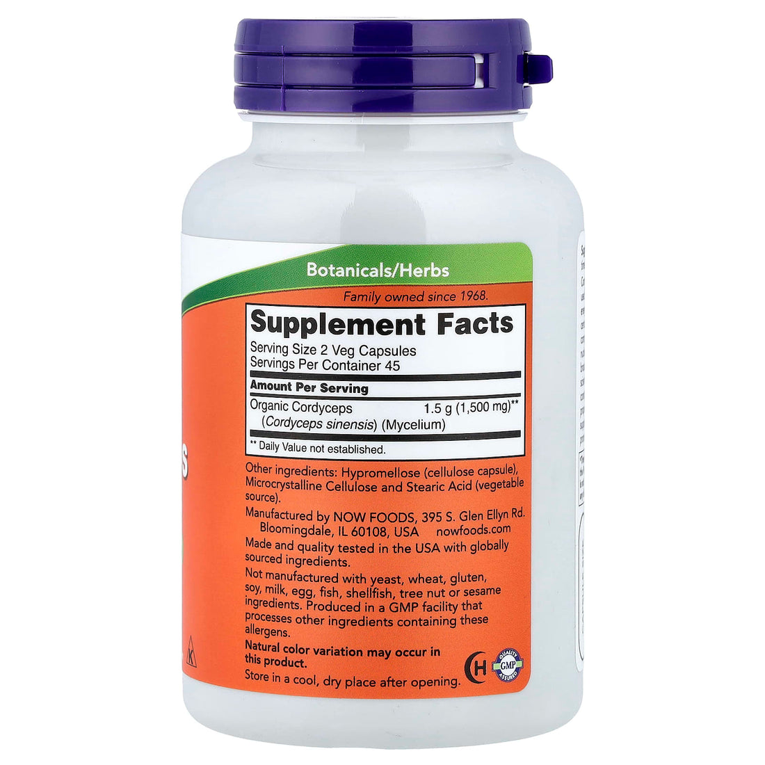 NOW Foods Cordyceps, 750mg - 90 vcaps - image 2