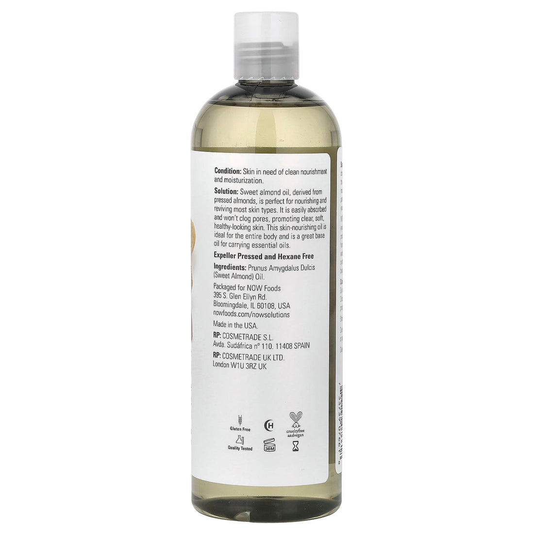 NOW Foods Almond Oil, Pure - 473 ml - image 3