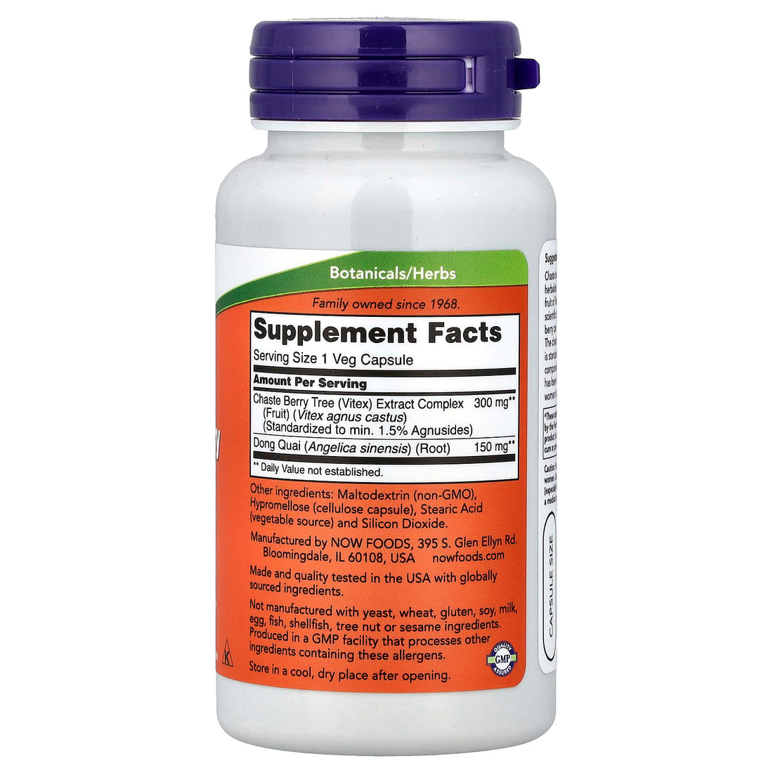 NOW Foods Chaste Berry Vitex Extract, 300mg - 90 vcaps - image 3