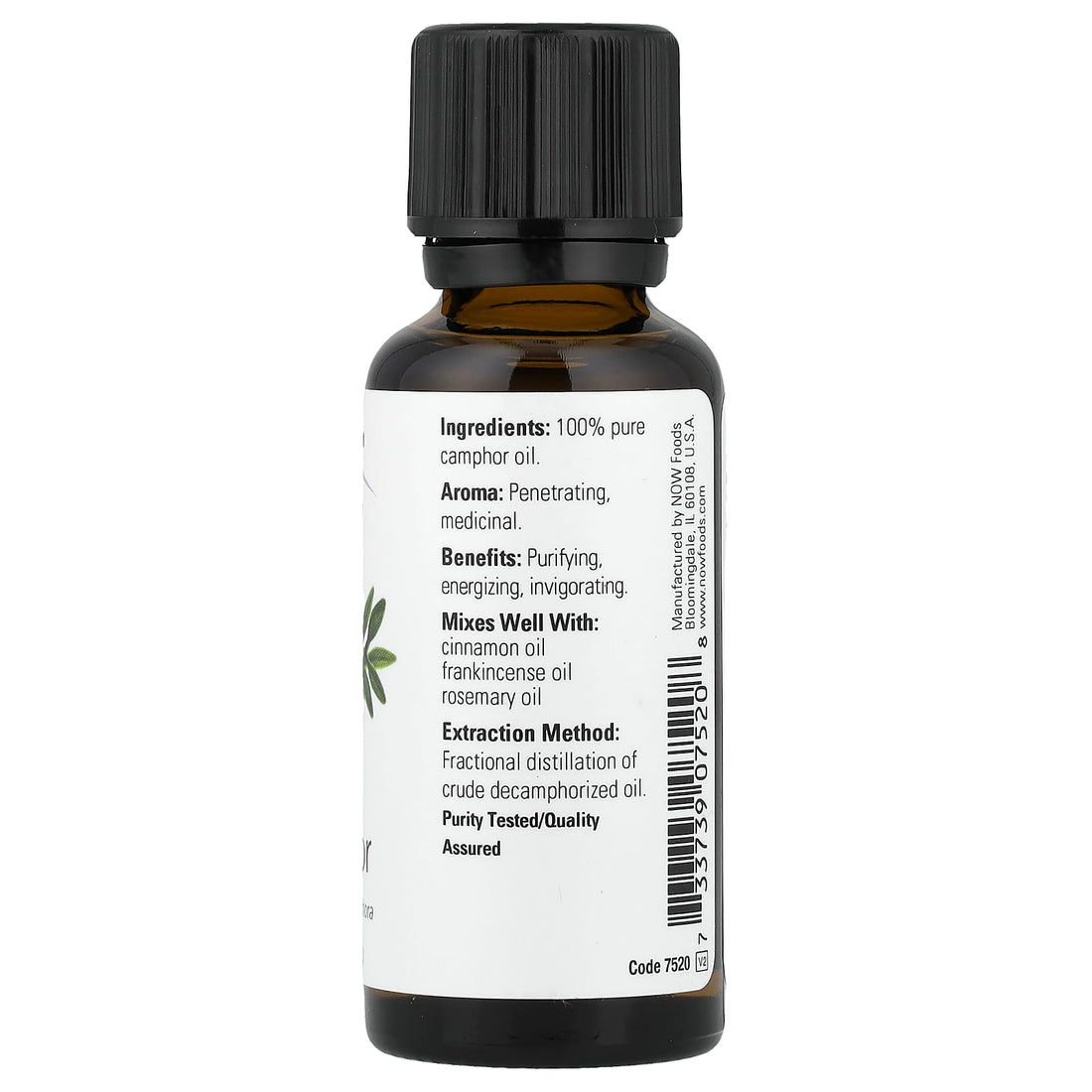 NOW Foods Essential Oil, Camphor Oil - 30 ml - image 3