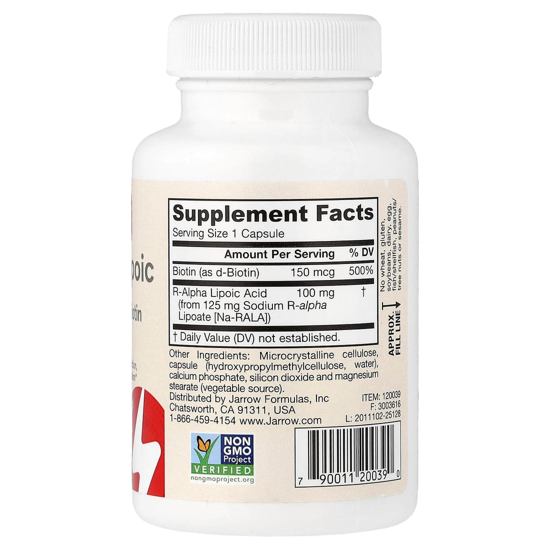 Jarrow Formulas R-Alpha Lipoic Acid with Biotin - 60 vcaps - image 3