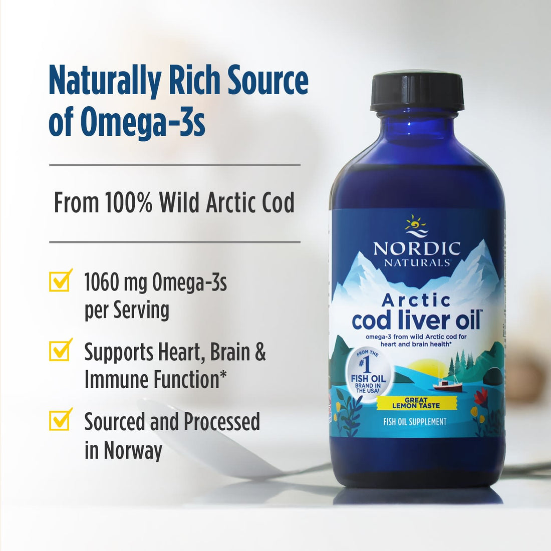 Nordic Naturals Arctic Cod Liver Oil, 1060mg Strawberry - 237 ml - image 4