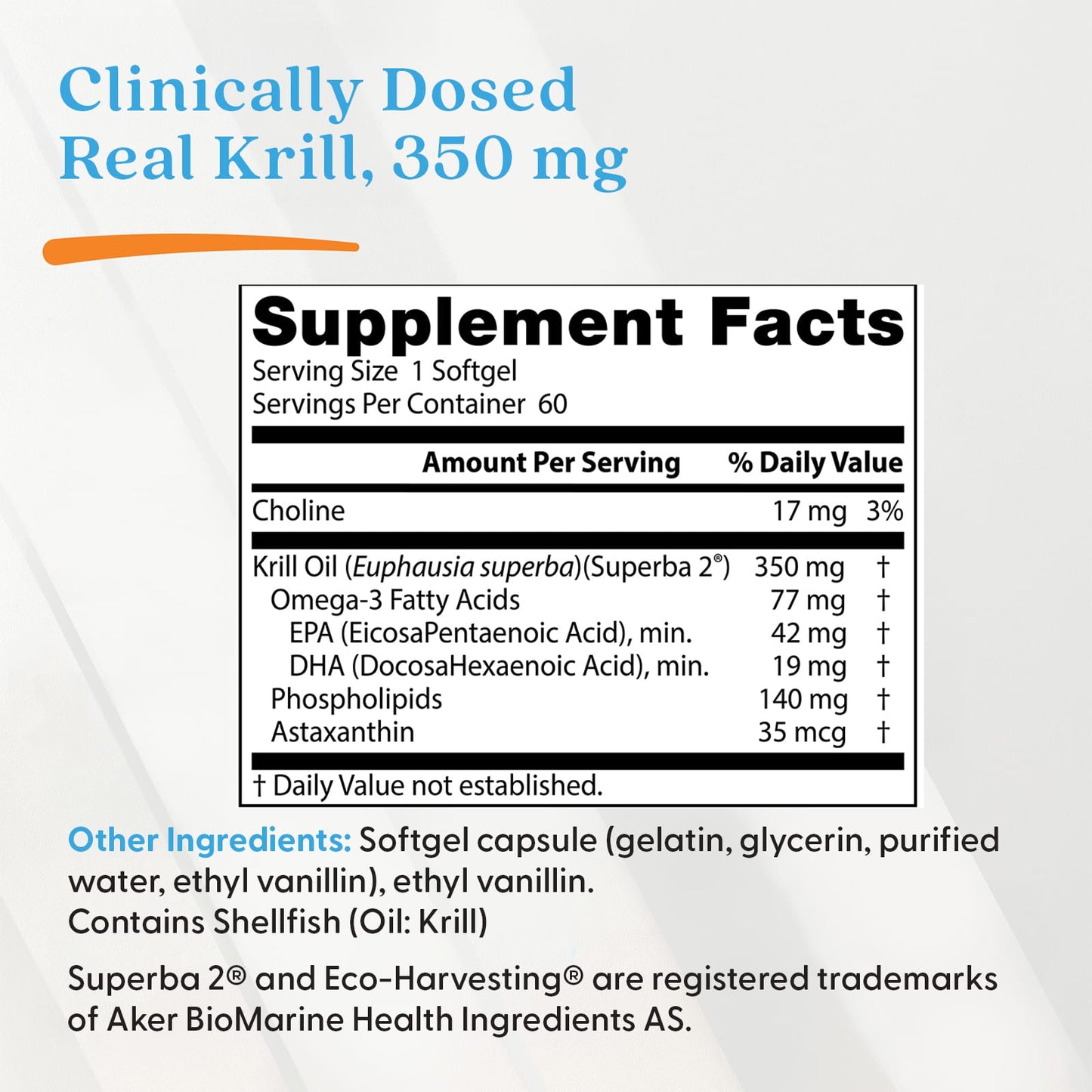 Real Krill, 350mg - 60 softgels