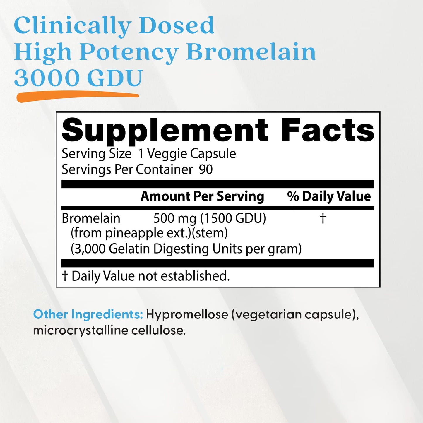 High Potency Bromelain, 3000 GDU - 90 vcaps