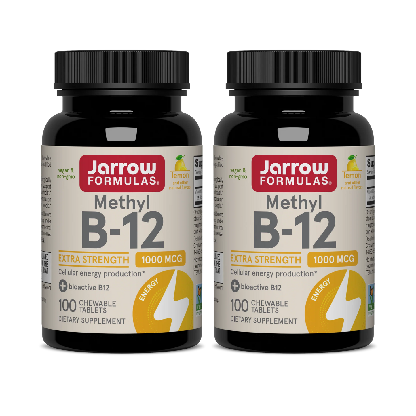 Methyl B-12, 1000mcg (Lemon) - 100 vegan chewable tabs