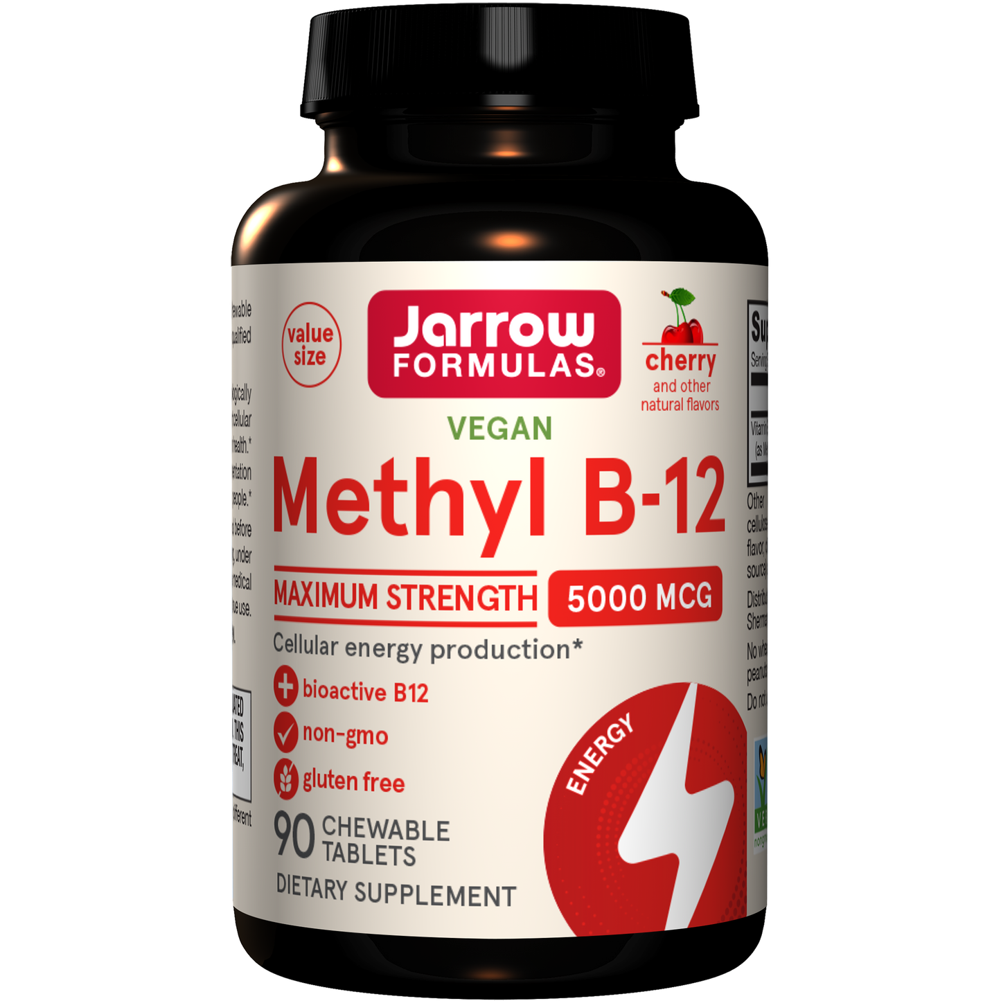 Methyl B-12, 5000mcg (Cherry) - 60 vegan chewable tabs
