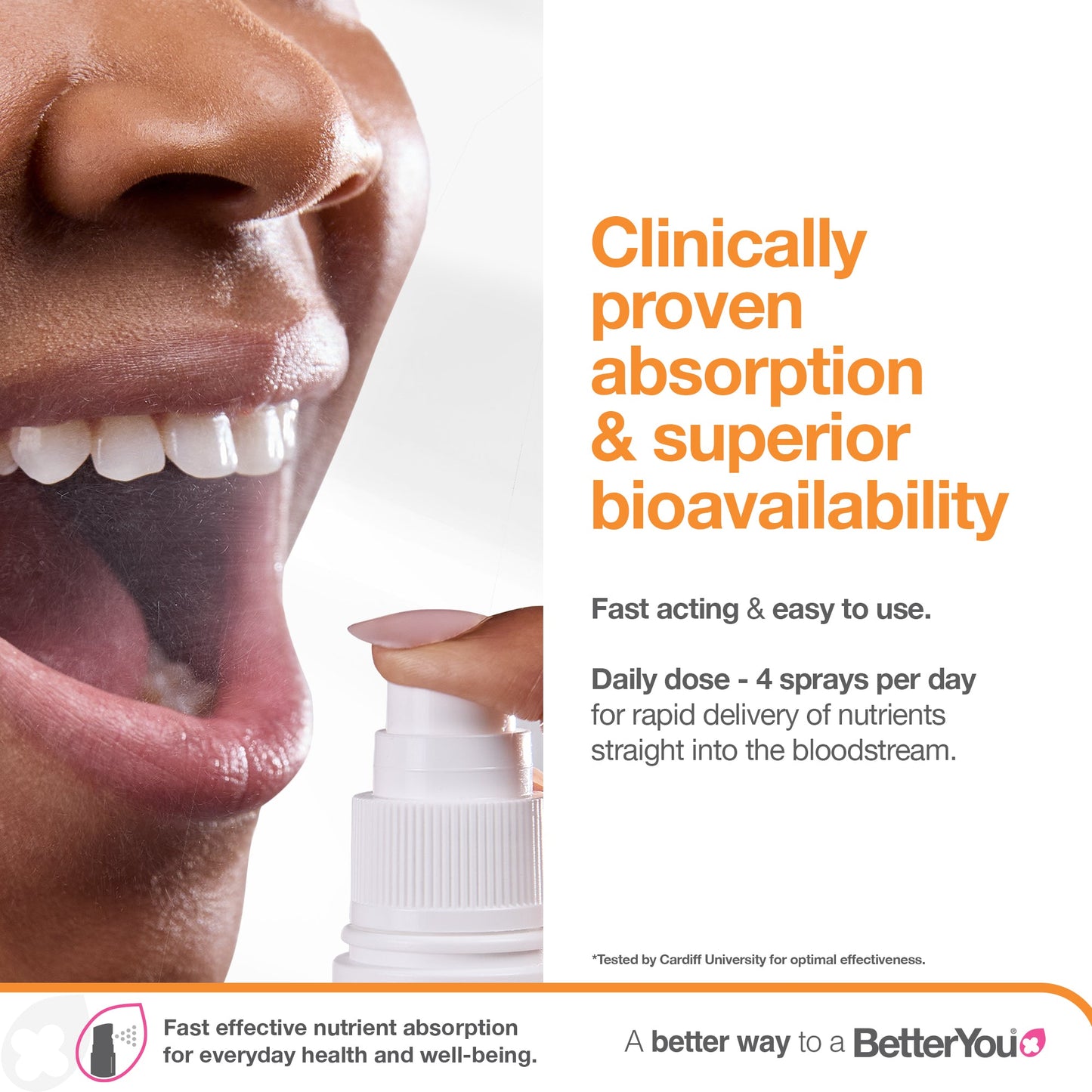 B-complete Daily Oral Spray, Natural Peach, Plum & Raspberry - 25 ml.