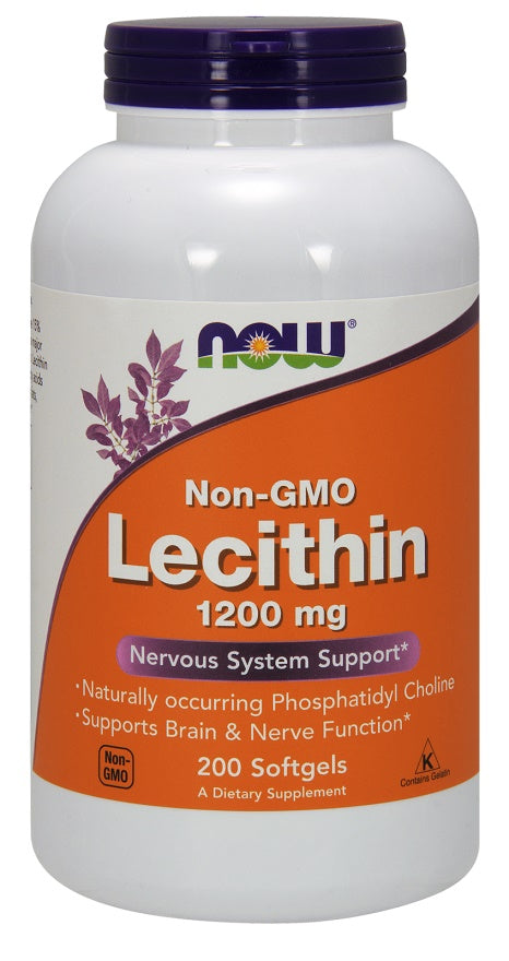 NOW Foods Lecithin, 1200mg Non-GMO - 200 softgels - image 2