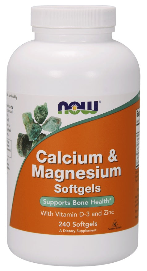 NOW Foods Calcium & Magnesium with Vit D and Zinc - 240 softgels