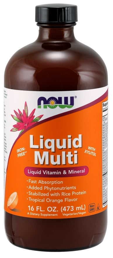 NOW Foods Liquid Multi, Tropical Orange (Iron Free) - 473 ml