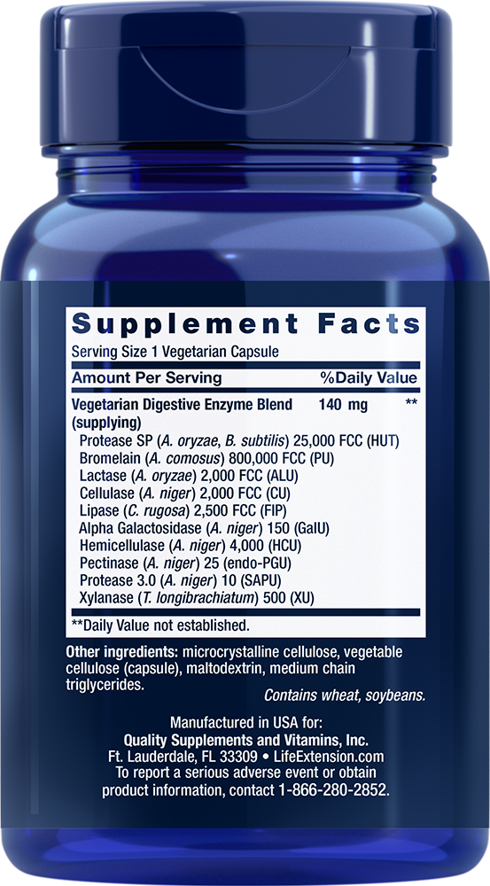 Enhanced Super Digestive Enzymes - 60 vcaps