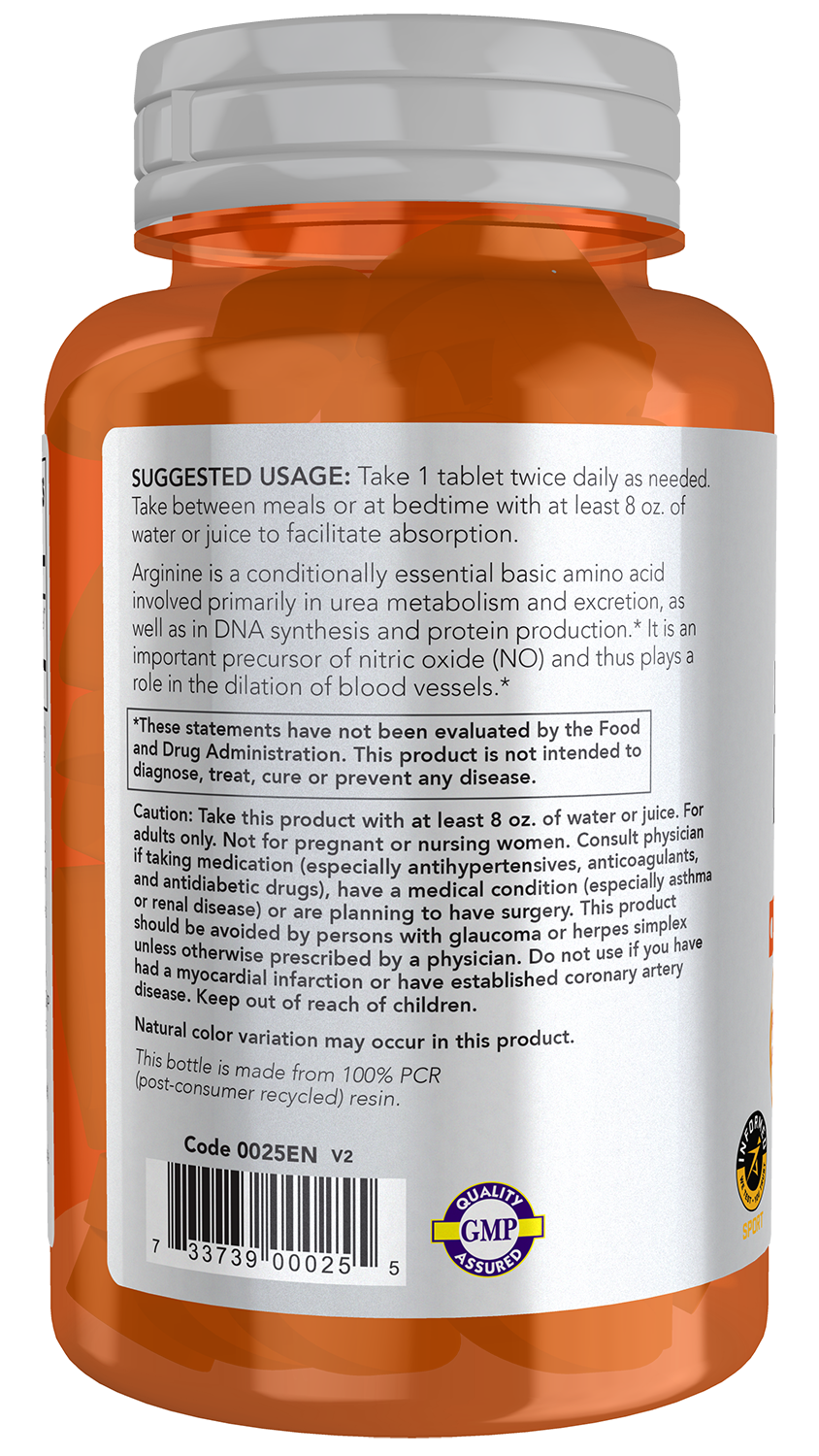 L-Arginine, 1000mg - 180 tablets