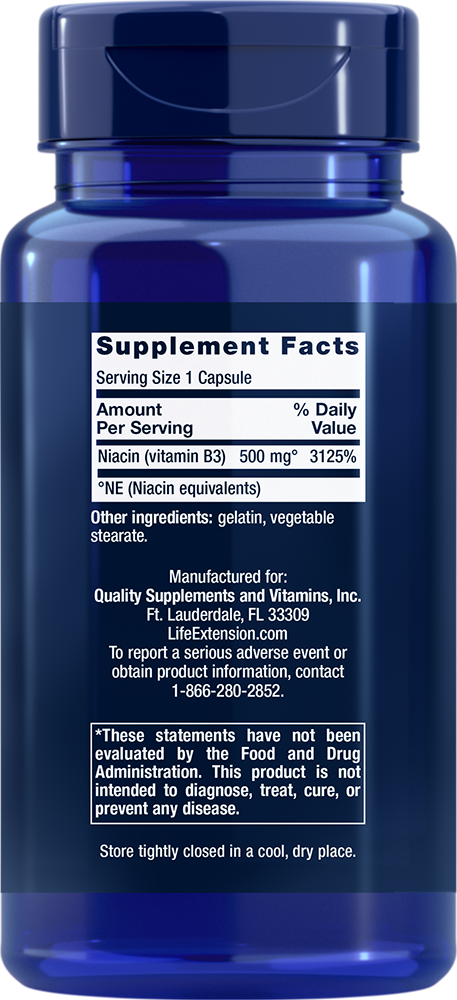 Vitamin B3 Niacin, 500mg - 100 caps
