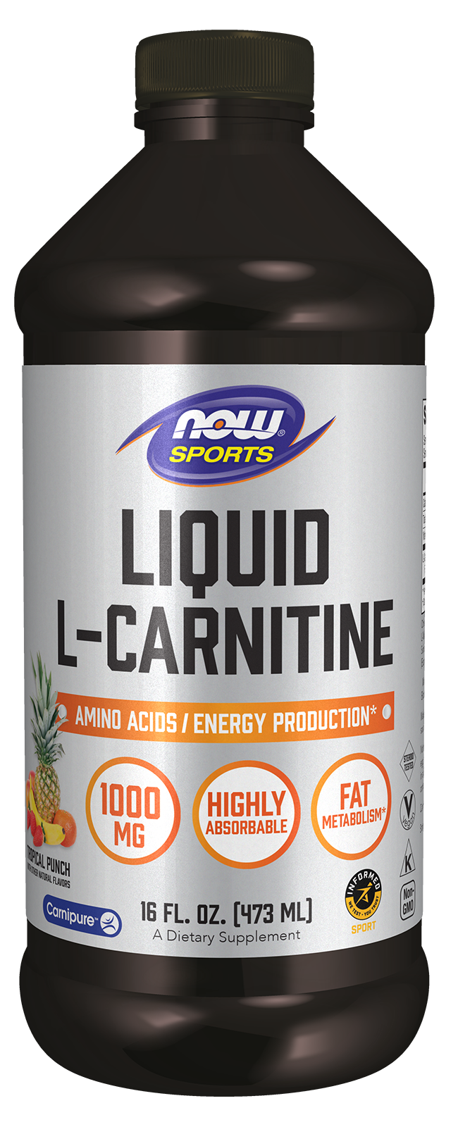 Liquid L-Carnitine, 1000mg Tropical Punch - 473 ml.
