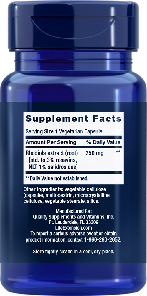 Rhodiola Extract, 250mg - 60 vcaps