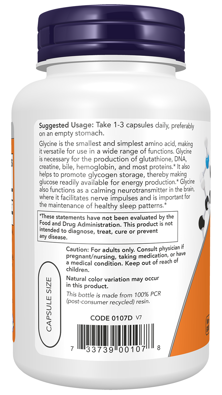 Glycine, 1000mg - 100 vcaps